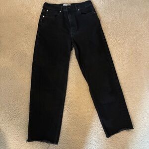 Everlane The Way High Women's Straight Leg Raw Hem Black Jeans